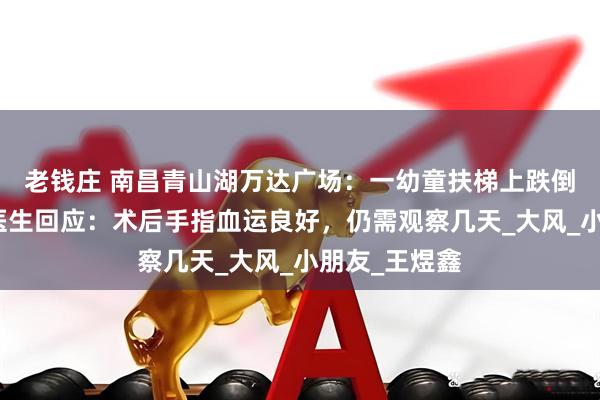 老钱庄 南昌青山湖万达广场：一幼童扶梯上跌倒手掌被卡；医生回应：术后手指血运良好，仍需观察几天_大风_小朋友_王煜鑫